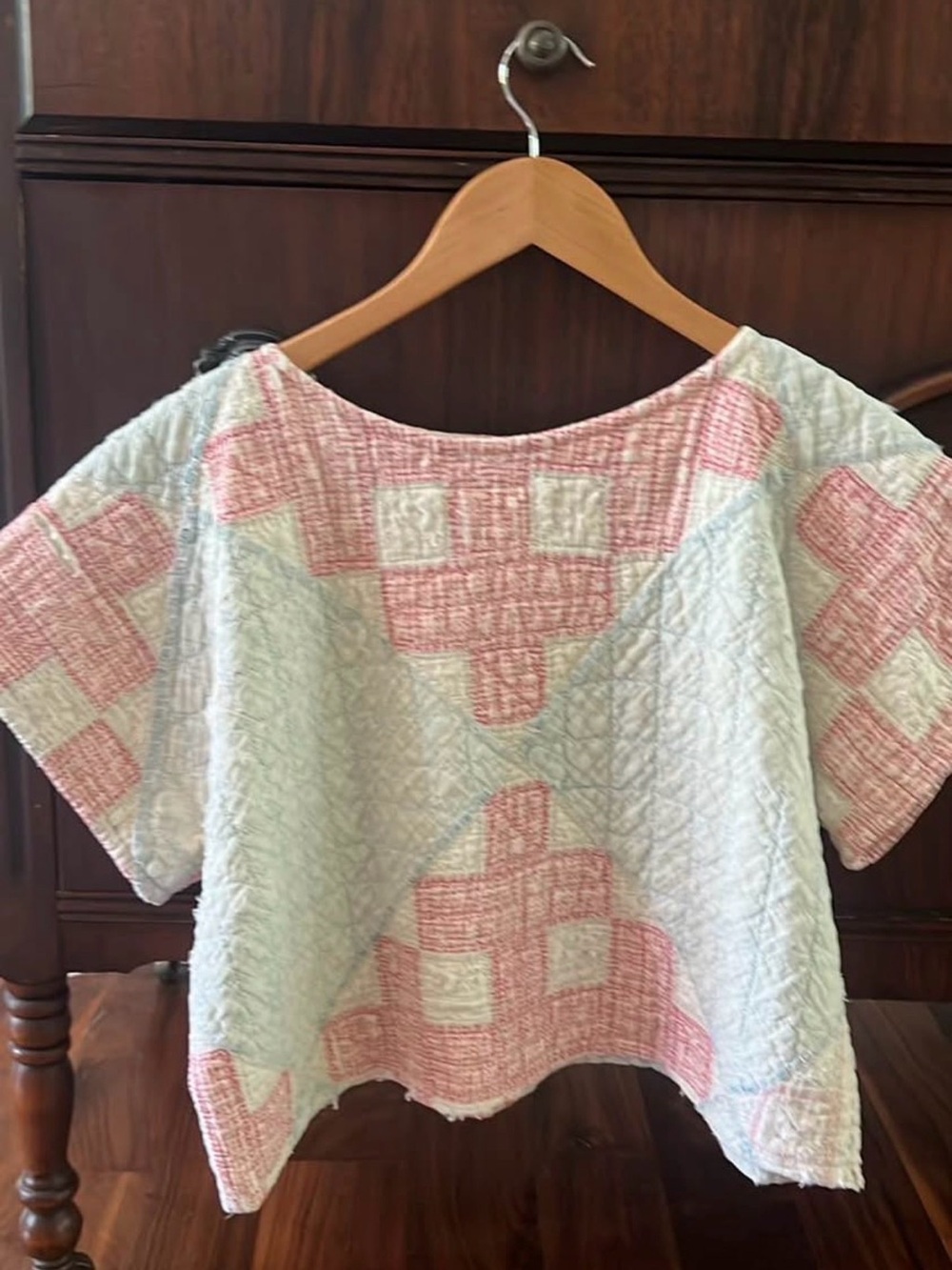 Vintage Upcycled boxy quilt top